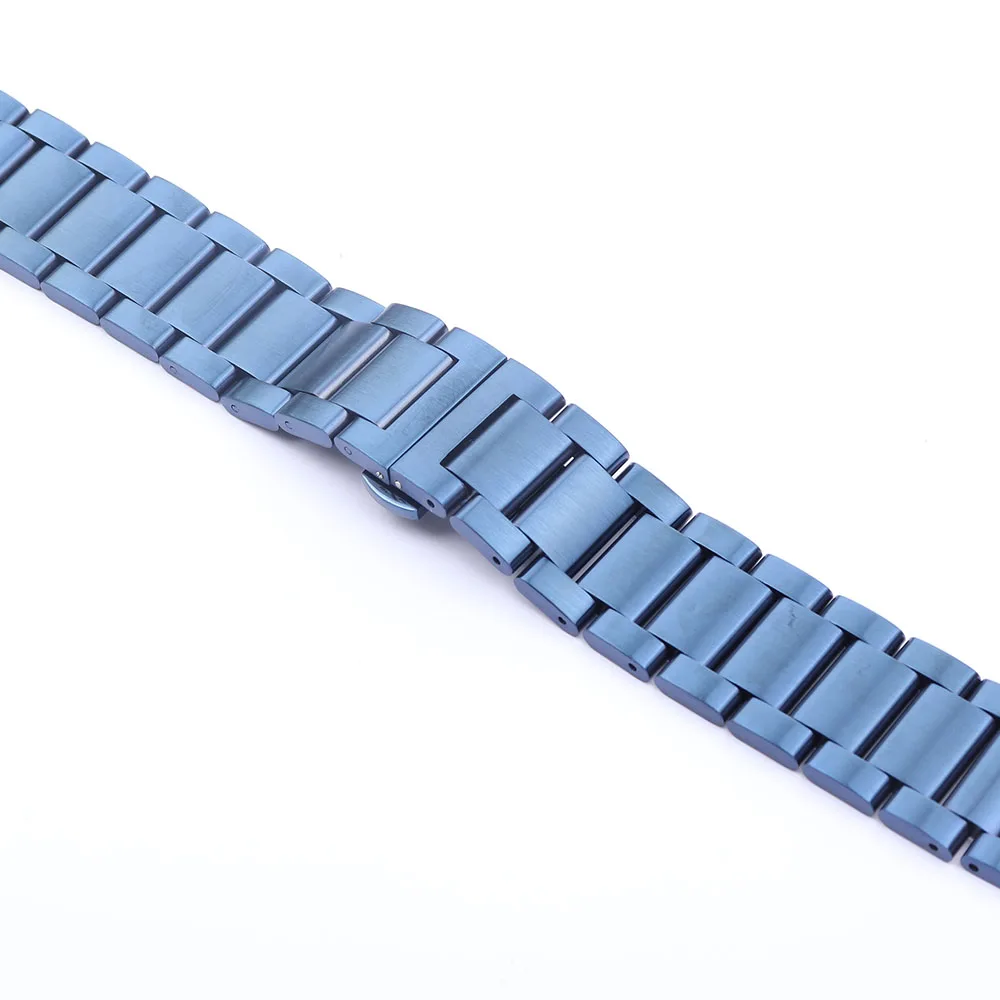 Blue Stainless Steel Link Bracelet Band for Smart Watch Series 6 SE 5 4 3 40mm 44mm For iwatch 6 5 Watchbands Straps Replacement