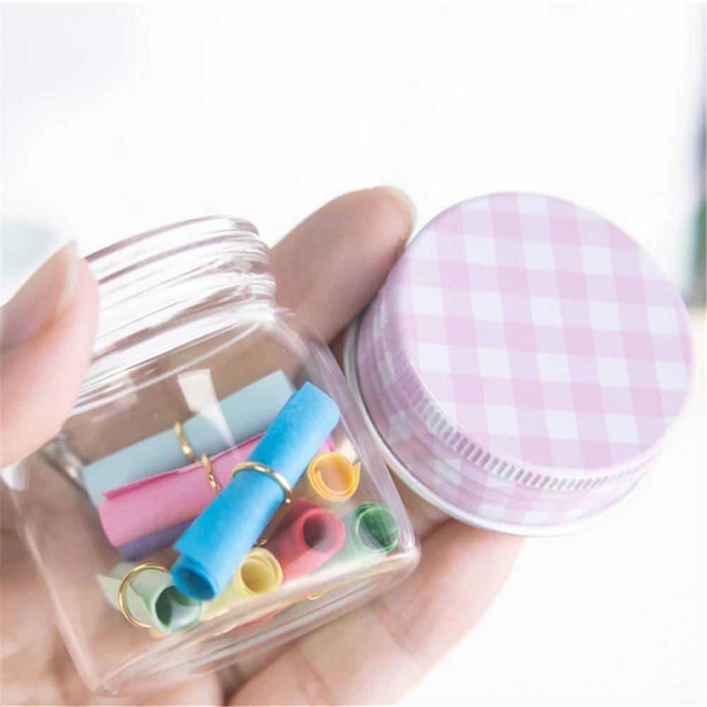 

50ml Clear Glass Vial with Pink Aluminum Lid Gifts Decorations Crafts Candy Cans DIY Wishing Bottle Refillable Sub Jars 6Pcs