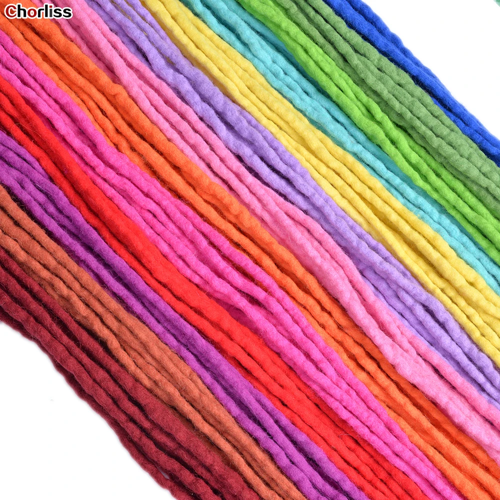 Woolen 10strands 20inches Long Nepal Felted Wool Synthetic Dreadlocks Crochet Braids Hair Extensions Dreadlocks For Men Women