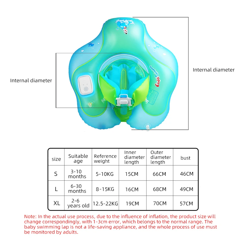 Eenbei baby swim float Rollver alarm baby swimming ring tilts more than 30° the swimming ring sounds an alarm care baby safety