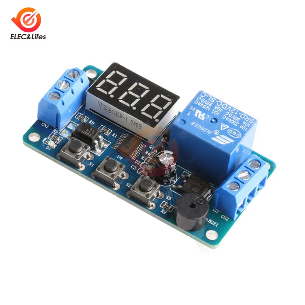 DC 12V Kỹ Thuật Số Thời Gian Trễ Tiếp Còi Mô Đun 3 Nút Hẹn Giờ Relay Thời Gian Điều Khiển Kích Hoạt Thời Gian Ban Tự Động Hóa xe Ô Tô