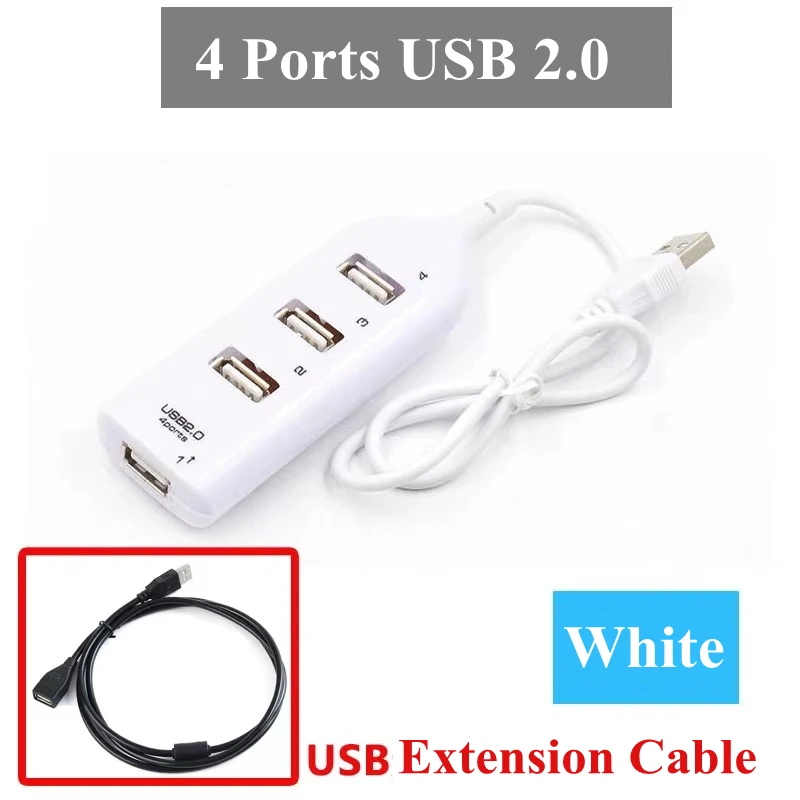 YelWong 4 Port s usb-хаб 2,0 Mini Multi USB Splitter 4 в 1, расширитель, несколько портов для ПК, ноутбука, компьютера, Windows, Mac