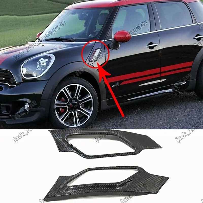 REAL CARBON FIBER SIDE SCUTTLE MARKERS PANELS for MINI COOPER Countryman R60 S