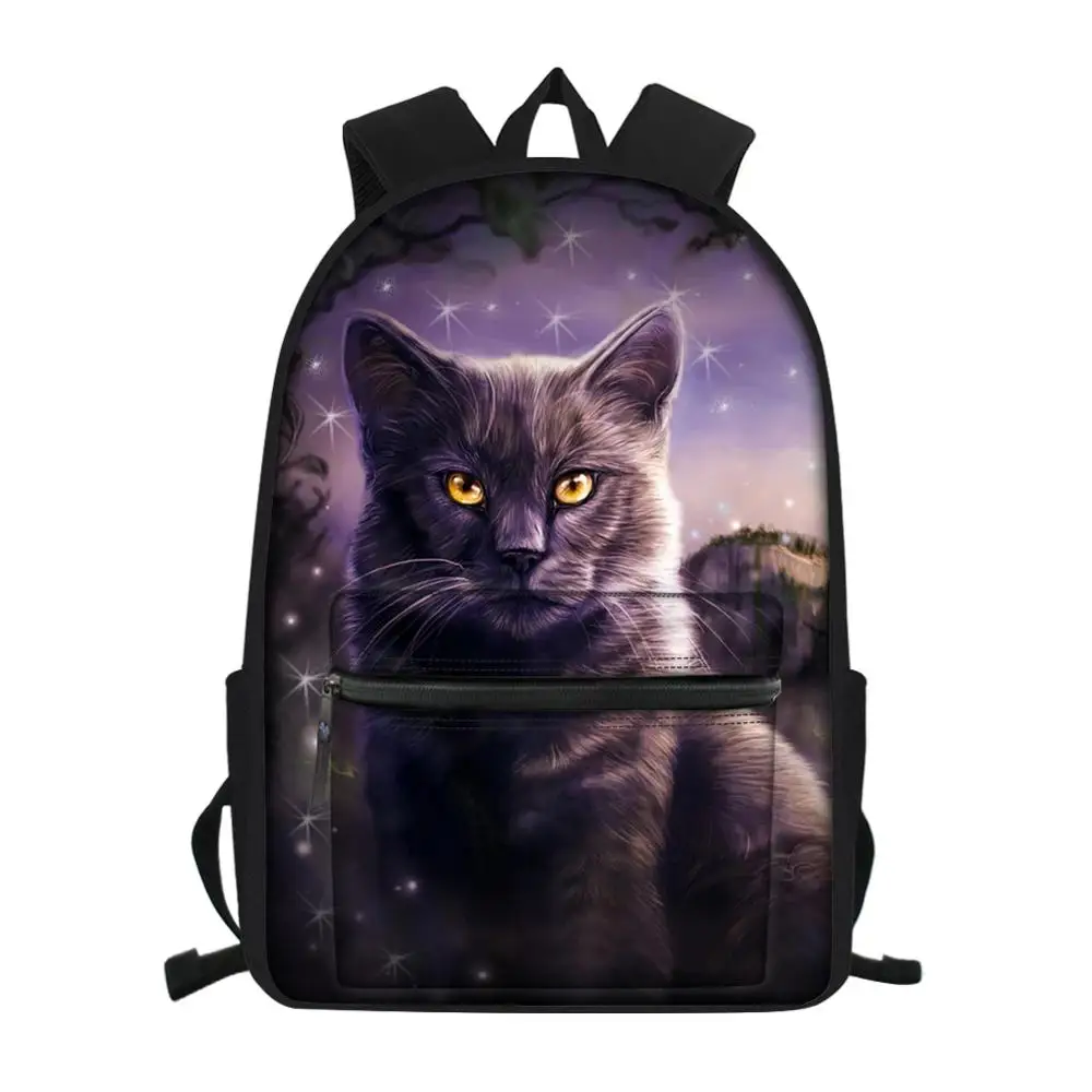 Fashion Children's Little Canvas Backpack Cats Pattern School Bag for Boys Girls Book Bags Cartoon Animal Travel Kids Backpacks