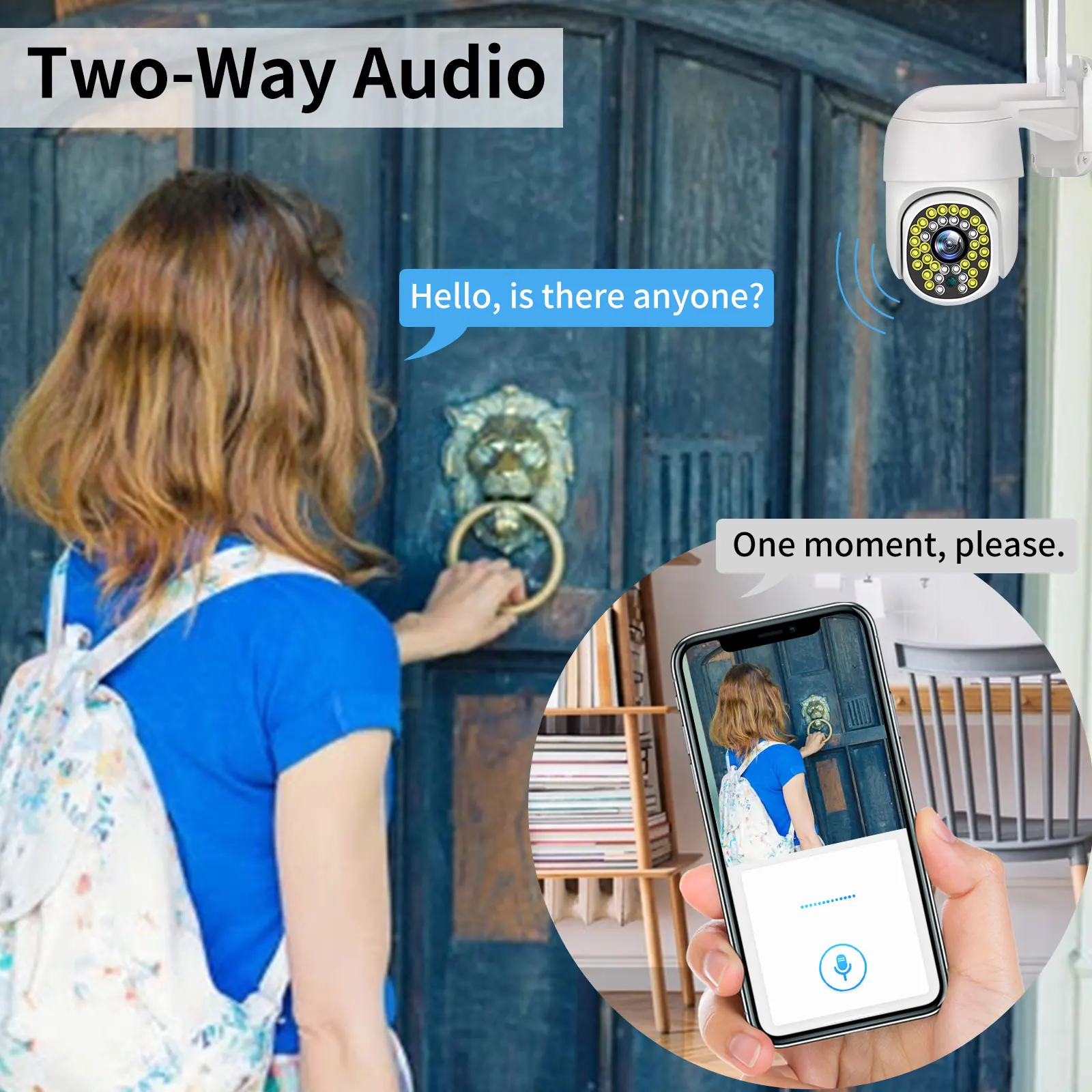 AZISHN 5MP PTZ Wifi IP Camera Outdoor 4X Digital Zoom AI Human Detect Wireless Camera H.265 P2P Audio 2MP Security CCTV Camera