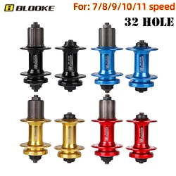 BLOOKE-Bicycle Bearing Disc Brake Hub,Front and Rear,MTB Bike Bushing,Quick Release Sleeve Cube, DT100, 7, 8, 9, 10, 11 S Speed