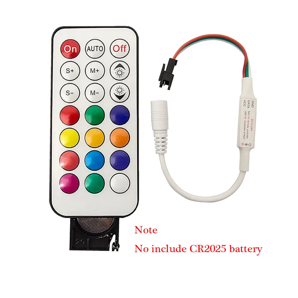WS2812B Pixel LED Light Strip Controller 366 Mode Conversion 3PIN SM JST WS2811 Led Strip Light DC5V-24V 21Key RF Remote Control