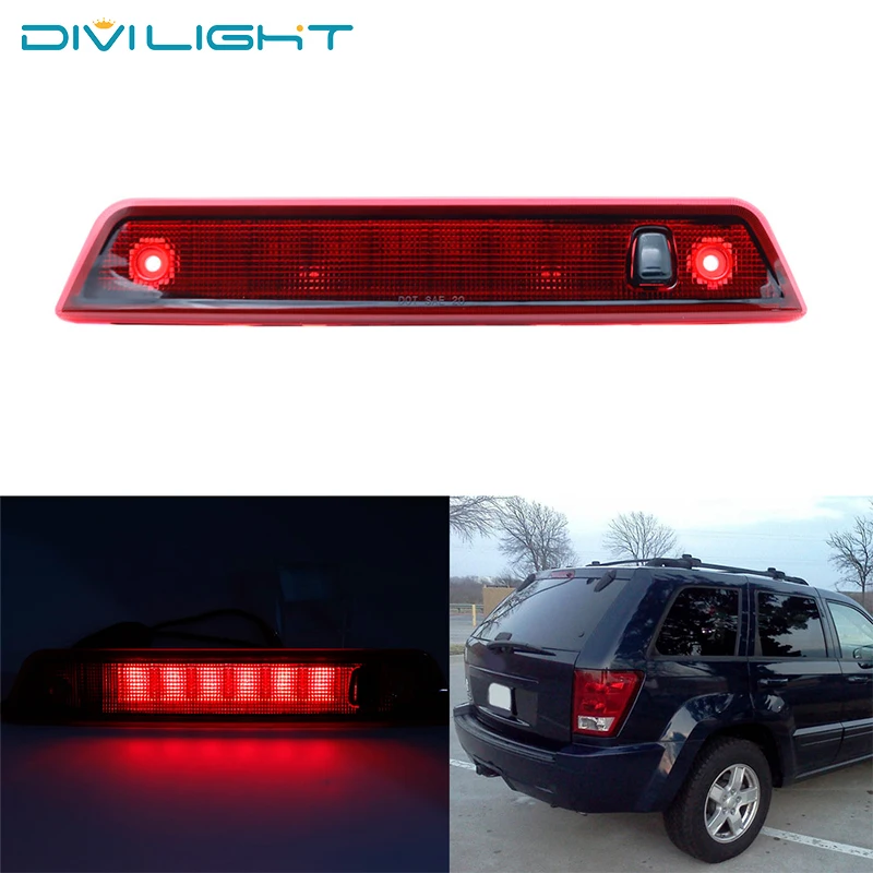 Wysokie mocowanie Czerwony Dym Trzeci Ogon Tylne światło hamowania LED Tylna lampa do Jeep Grand Cherokee 2005-2010 55156389 AC/ 55156389 AF