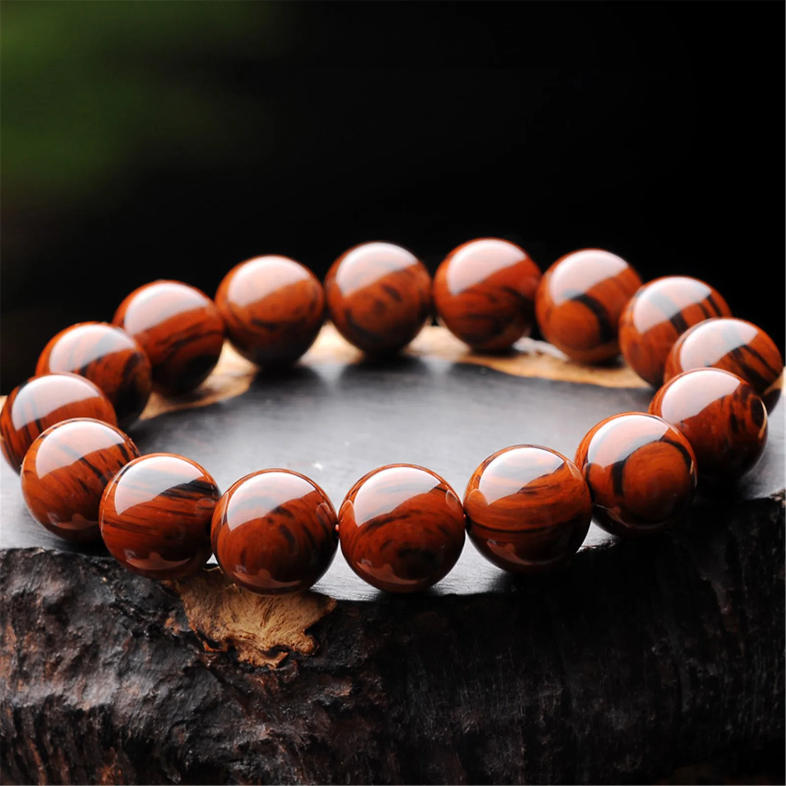 Red Natural Obsidian Stone Bracelet for Men and Women with Buddhism Consecration Certificate 12 and 14mm Beads Religious Style