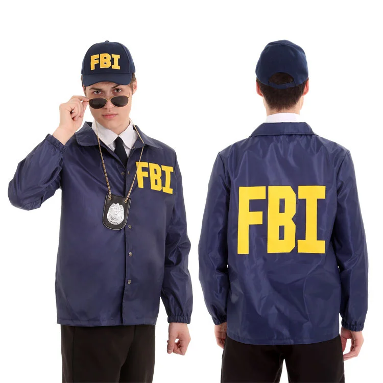 Halloween Stage Performance Kid Adult Role Play FBI police cosplay parent-child outfit