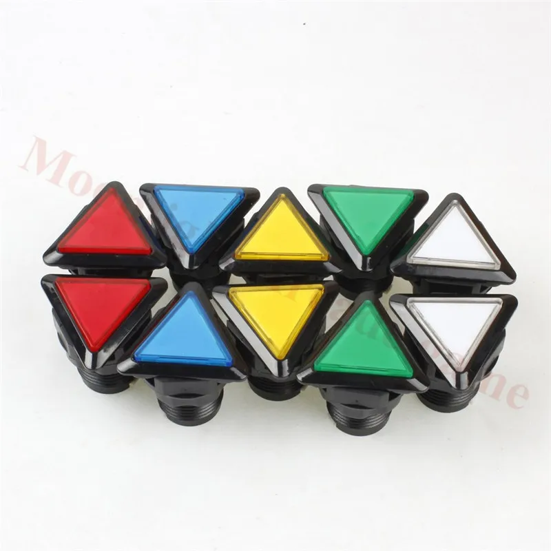 10 Pezzi/lottp 39*39*39mm Triangolo LED Pulsanti Illuminati Con Micro Interruttore Per Macchina Arcade Giochi Kit Parti