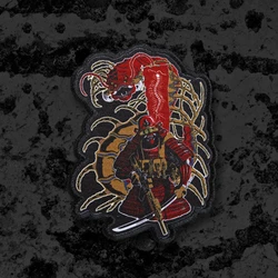 Takeda Messenger Tactical Samurai Heat Transfer Patches Centipede Fighting Military Badge For Clothes Backpack Ornament