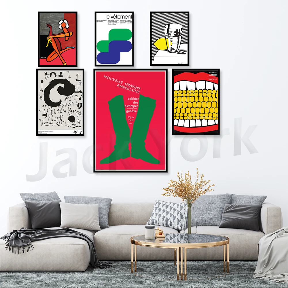 Le vêtement, Paul Rand, 1971, Bauhaus, French, Living room, Abstract Graphics Art, Typography Poster, Mid Century