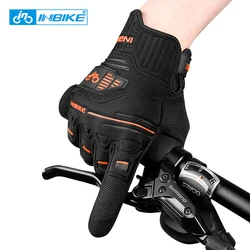 INBIKE MTB Bike Gloves Full Finger Thickened Pad Shockproof Breathable Road Bicycle Gloves Men Women Sport Cycling Gloves MC030