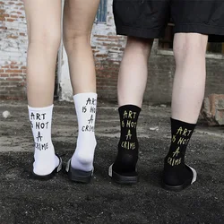 Fashion street style unisex cotton socks fun personality letters hip hop style man socks happy skateboard woman cool long socks