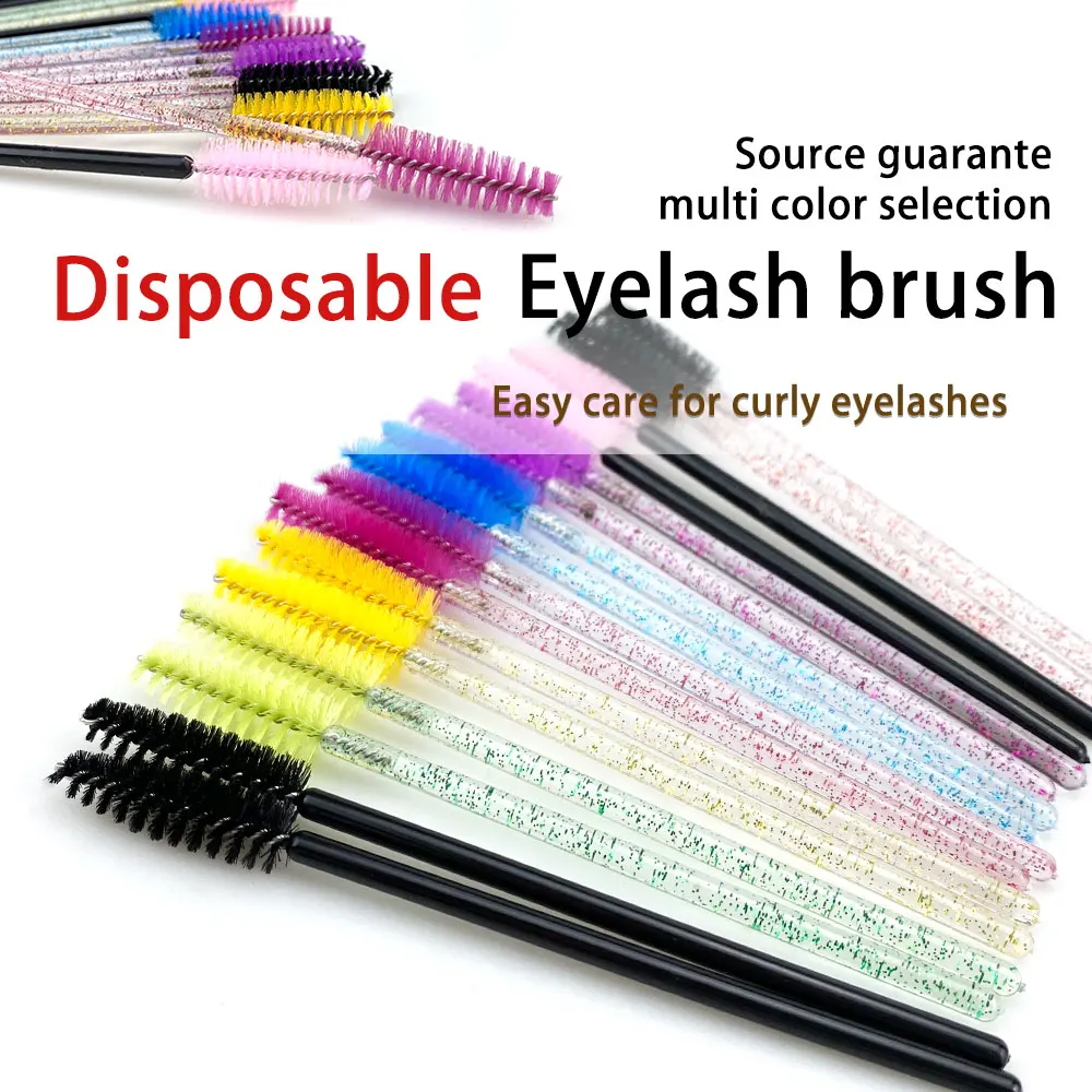 50PCS/pack Disposable Crystal Eyelash Brush Mascara  Wand Brushes Eyelash Comb Brushes Spoolers Makeup Professional Beauty Tool