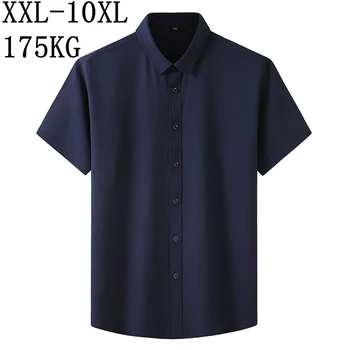 10XL 8XL 7XL Neue Sommer Business Formal Shirts Für Männer Kurzarm Lose Kleid Shirt Mann chemise homme Casual Marke kleidung