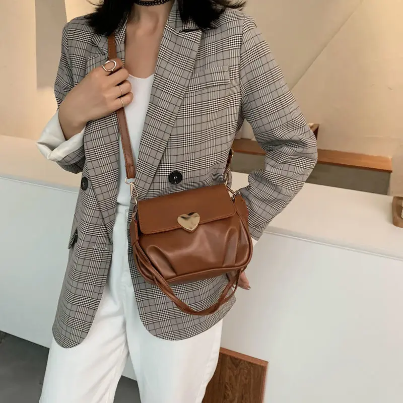 2021 Fashion Small Designer Crossbody Bag for Women Vintage Female Purses and Handbags PU Leather Shoulder Bags