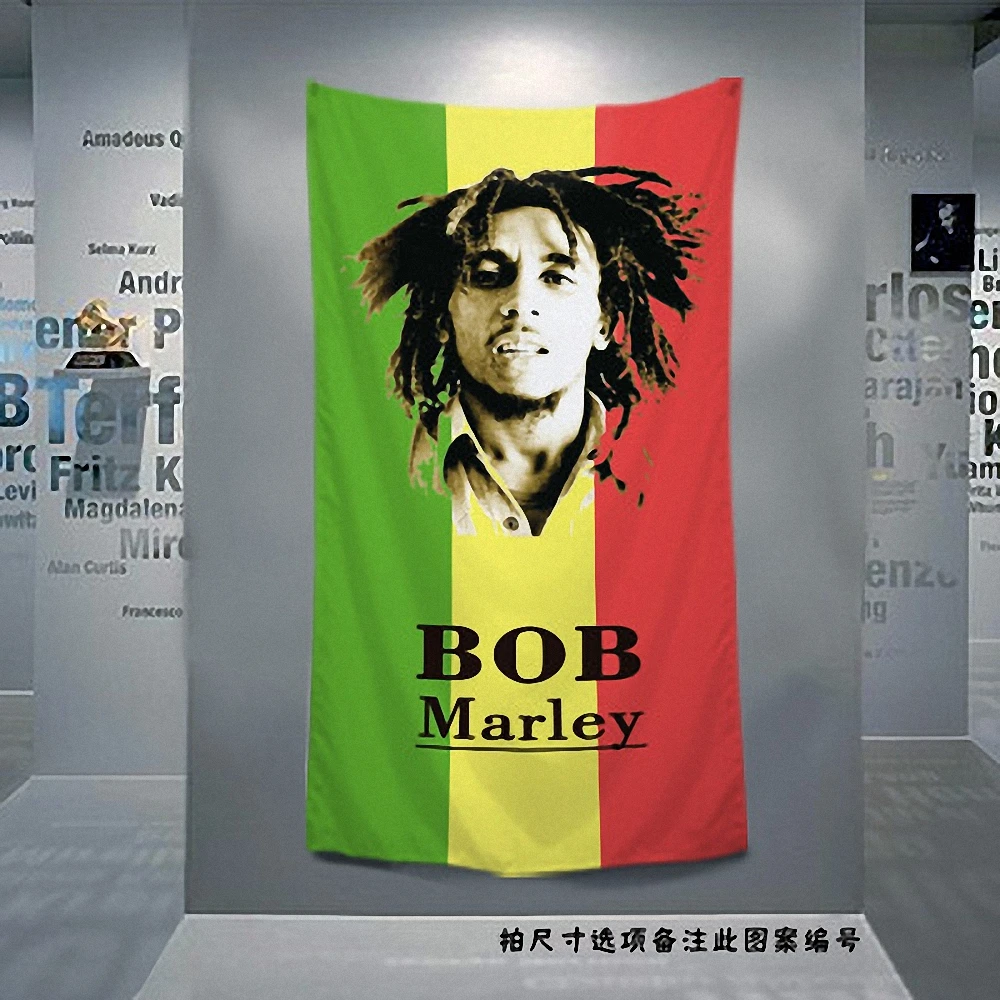 

Bob Marley Retro Poster Jamaican Reggae Rock Music Flag Banner Tapestry Mural Bar Cafe Bedroom Background Decor Hanging cloth