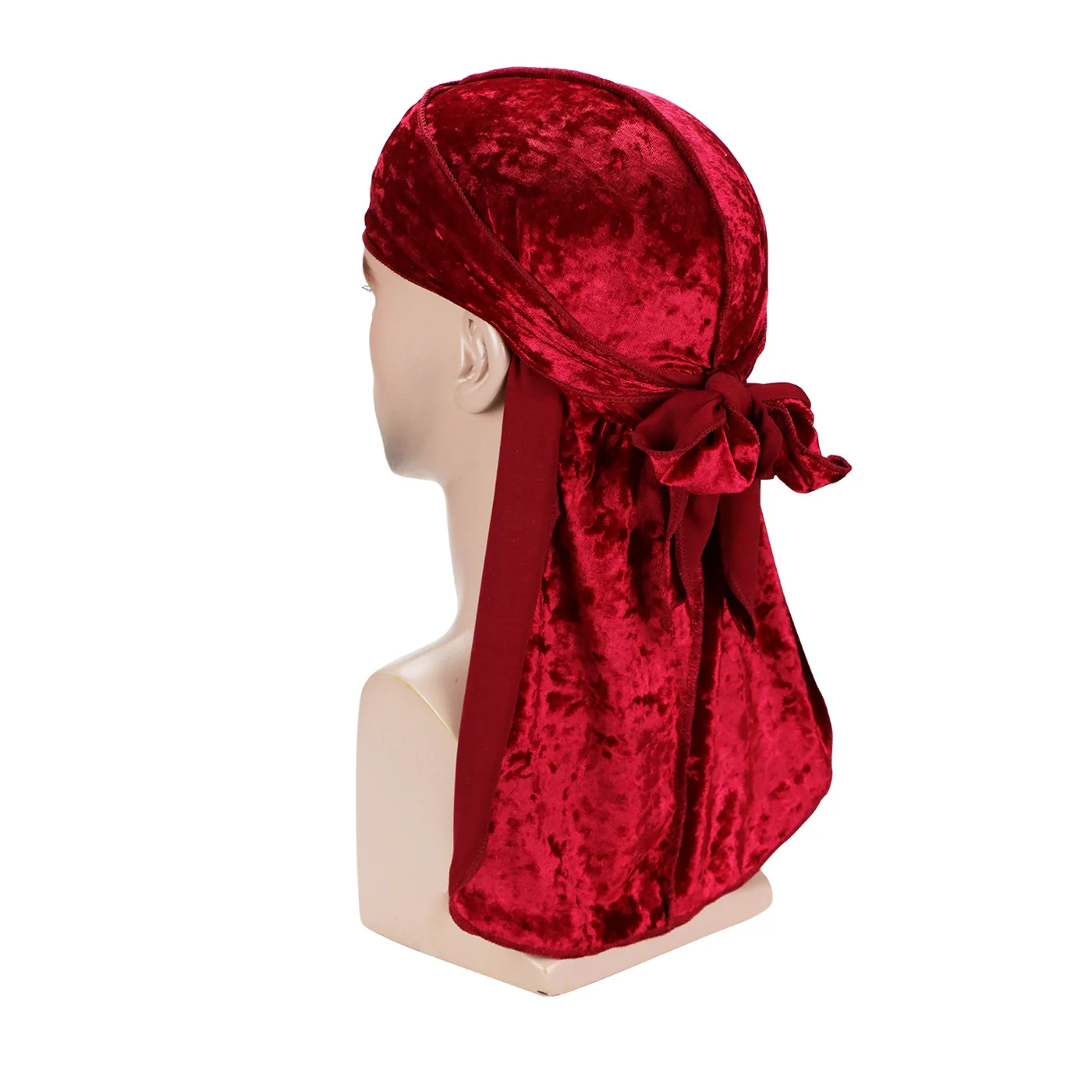 Unisex Diamond Velvet Durag Bandana für Männer Long Tail Headwrap Wave Cap Stretch Herren Doo Rag Turban Hut Hip-Hop Kopfbedeckung Caps – Detail 8