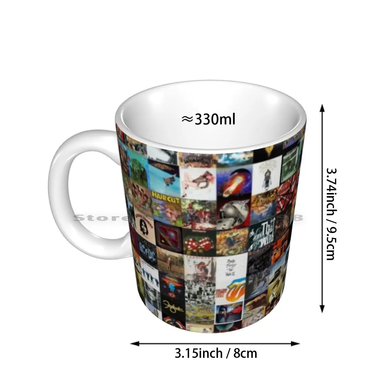 Classic Rock Covers-Collage Ceramic Mugs Coffee Cups Milk Tea Mug Album Cover Classic Collage Creative Trending Vintage Gift