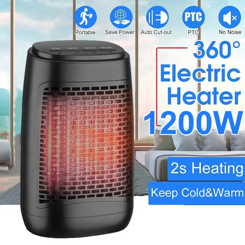 

QUNUANQI Portable Electric Heater Quiet Desktop Household Handy Heating Stove Radiator PTC ceramic Warmer Machine