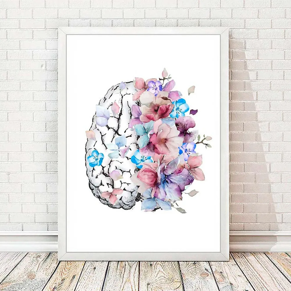 Anatomy Art Brain Heart Lungs Wall Art Canvas Painting Nordic Posters And Prints Wall Pictures For Doctor Office Decor No Frame