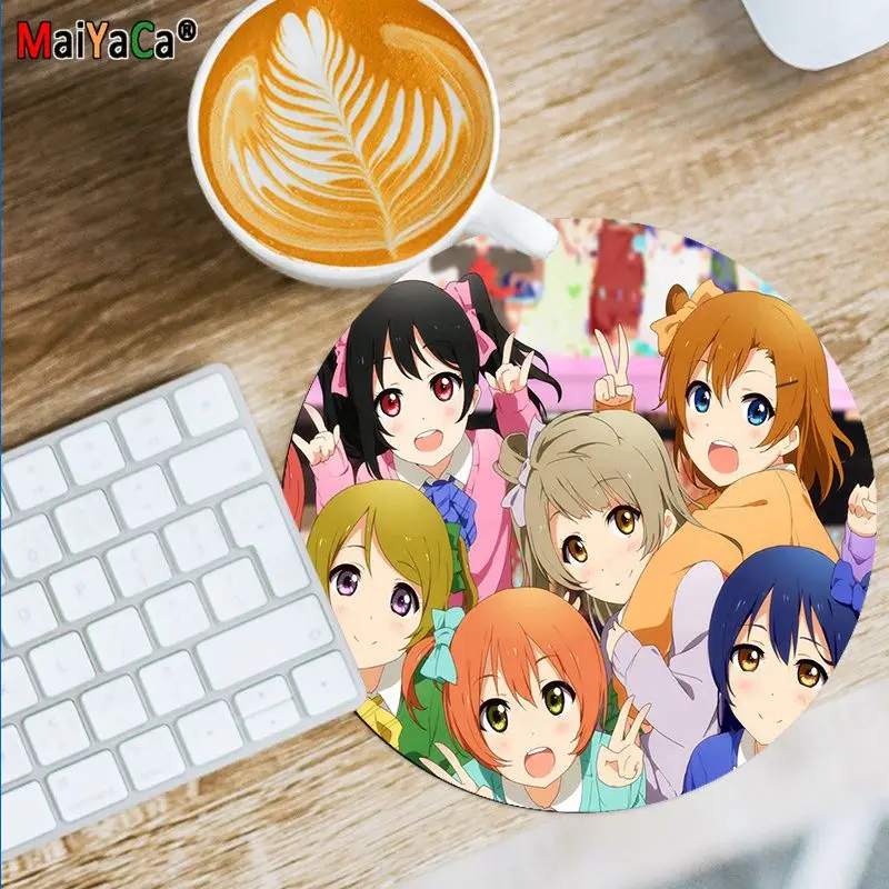 Maiyaca New Design Love Live! Sunshine!! Anime Computer Gaming round Mousemats gaming Mousepad Rug For PC Laptop Notebook
