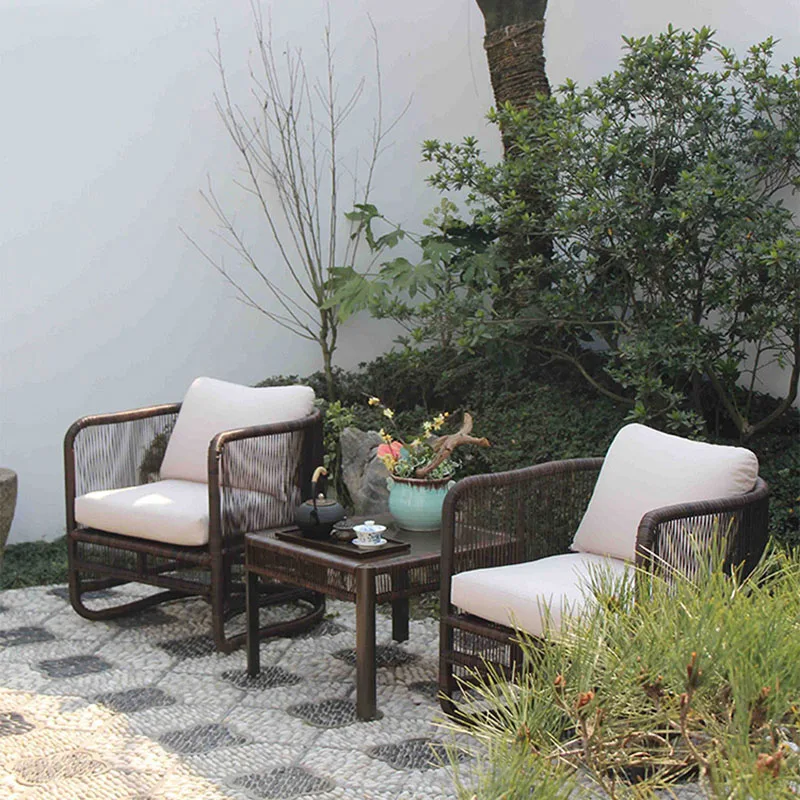 Outdoor Rattan Chair Sofa Terrace Sun Room   Combination  Courtyard     Art