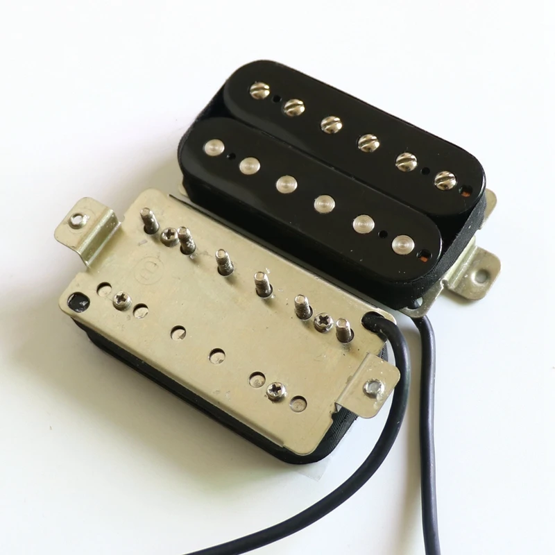 Donlis Ivory/black/White Nickel Silver Baseplate Alnico 2 Humbucker Guitar Pickup With Pickup Frames And Splitting Output Wires