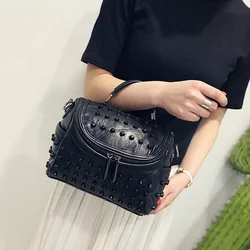 Luxury Designer Handbags Real Sheepskin Leather Shoulder Bag Fashion Rivet Design Crossbody Bags For Women 2024 New Tote Bag Sac