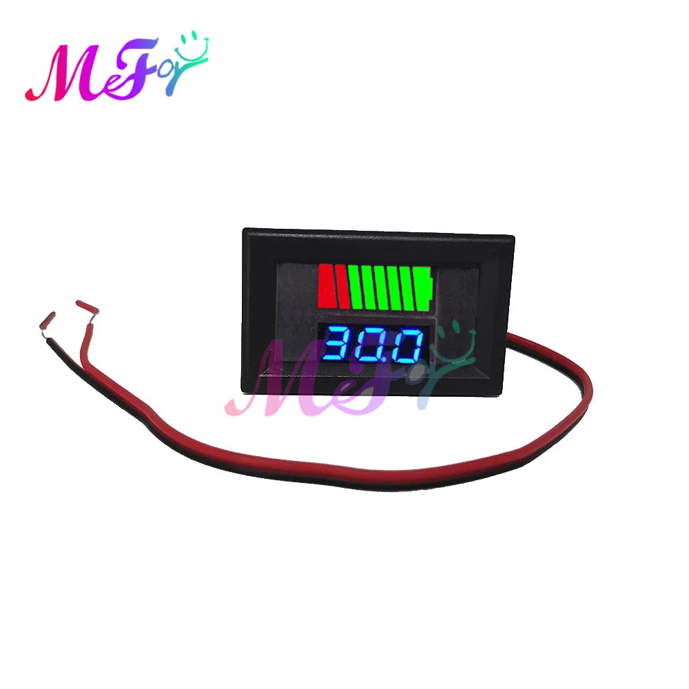 Car Battery Charge Level Indicator 12V 24V 36V 48V 60V 72V Lithium Battery Capacity Meter Test Display LED Tester Voltmeter