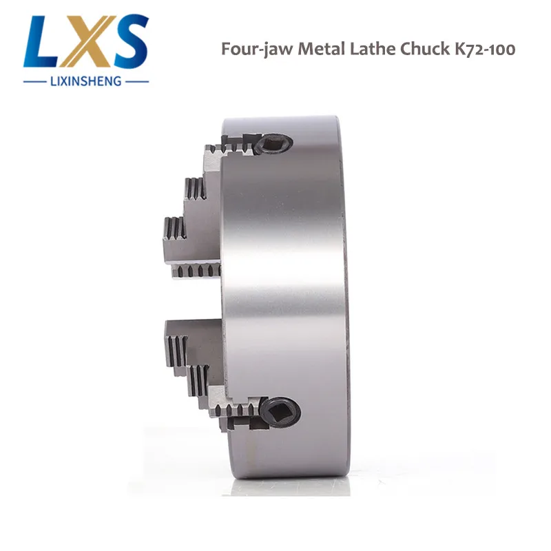 Self Centering Four-Jaw Independent Lathe Chuck K72-100 Hardened Steel With Wrench Screws