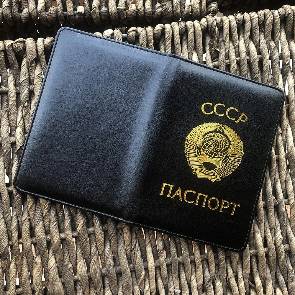 Couverture de passeport russe CCCP, couverture en cuir soviétique pour passeport, porte-passeport urss, organisateur de voyage pour hommes et femmes