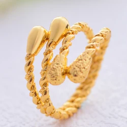 Dubai Gold Color Rings For Women African Jewelry Ethiopian Gold Color Wedding Bigger Rings Openable