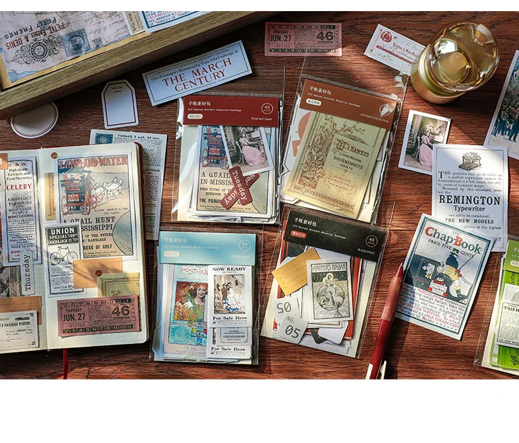 40pcs/lot Memo Pads Sticky Notes Vintage Ins series Paper diary Scrapbooking Stickers Office School stationery Notepad