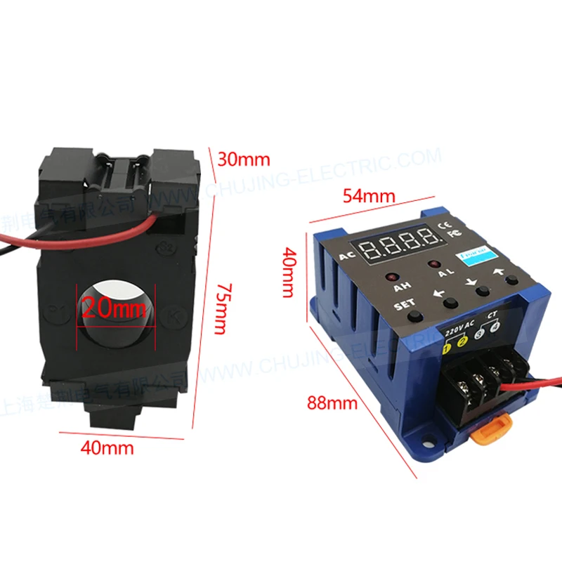 Imagem -04 - Medidor de Ampere Din Monofásico com Alarme para Limite Baixo Saída de Relé de Alarme 50a 100a 150a Din Medidor de Corrente