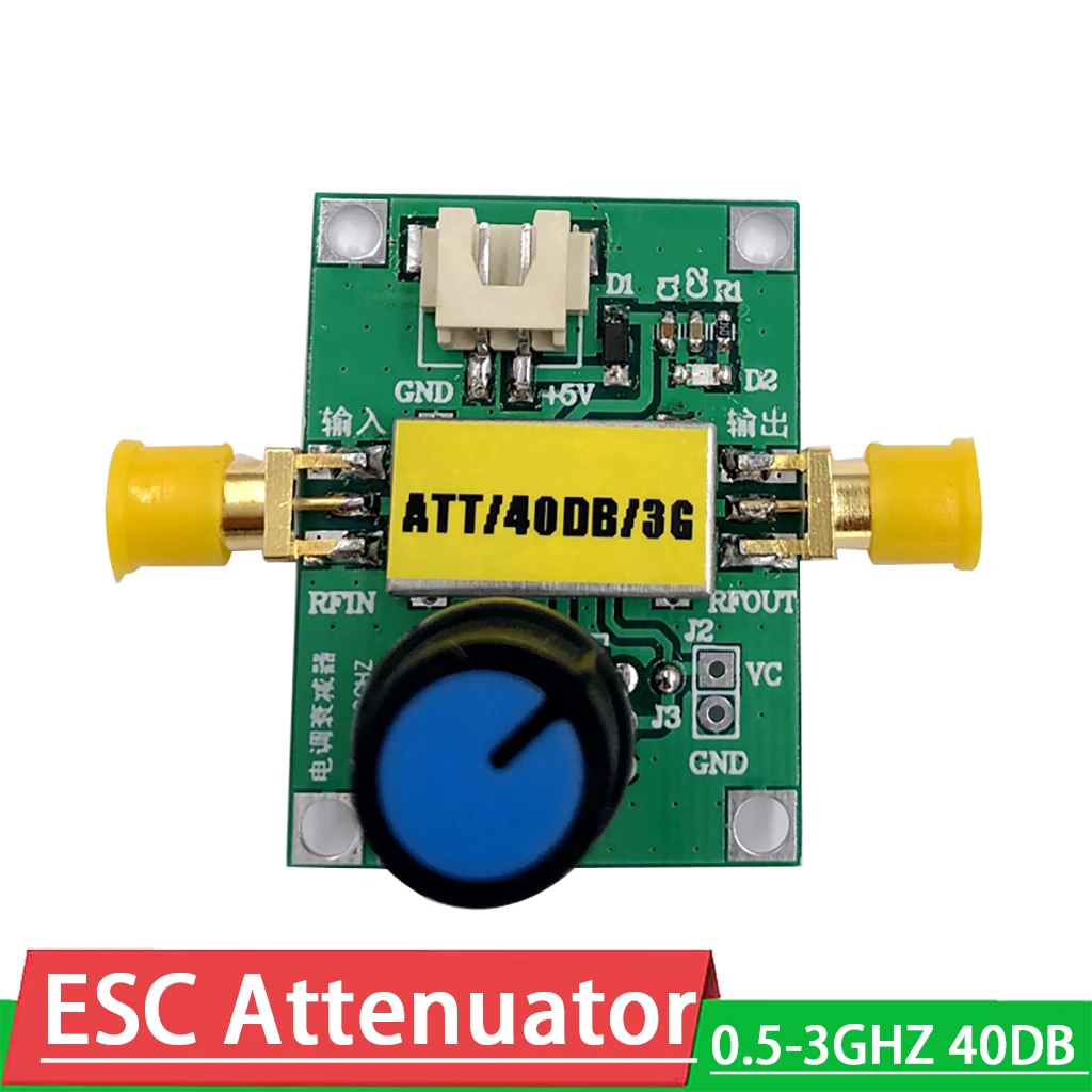 Attenuatore ESC RF AT-108 0.5Mhz-3GHZ 40DB gamma dinamica 0-5V controllo per amplificatore Radio Ham amplificatore segnale ALC