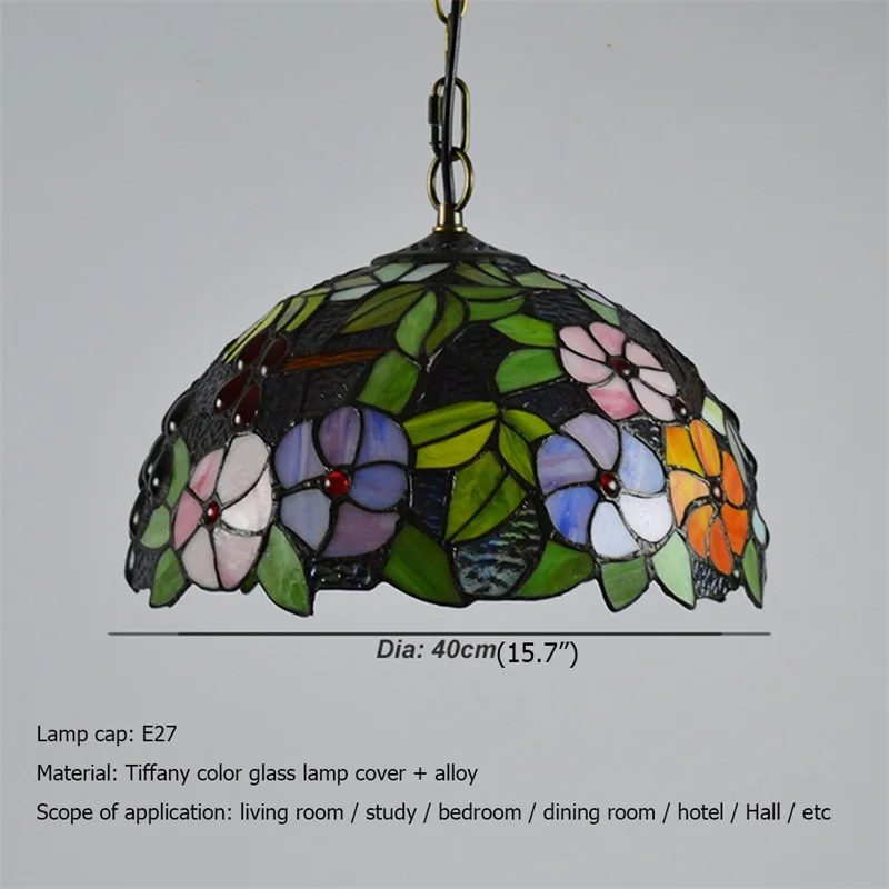 OUFULA Tiffany Pendant Light Modern LED Lamp Creative Fixtures Decorative For Home Dining Room