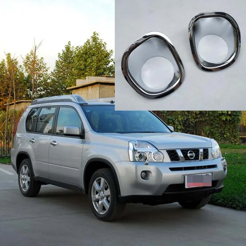 Chrome Front Fog Light Lamp Cover Trim for Nissan X-trail X Trail XTRAIL T31 2008 2009 2010 2011 2012 2013 Auto Accessories