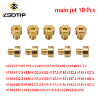 ZSDTRP 10Pcs/set Carburetor Main Jet Thread For HSR40 HSR42 TM36 VM16 VM29 Carburetor Injector Nozzle Size 90-240 Main Jet Kit