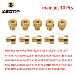 ZSDTRP 10Pcs/set Carburetor Main Jet Thread For HSR40 HSR42 TM36 VM16 VM29 Carburetor Injector Nozzle Size 90-240 Main Jet Kit