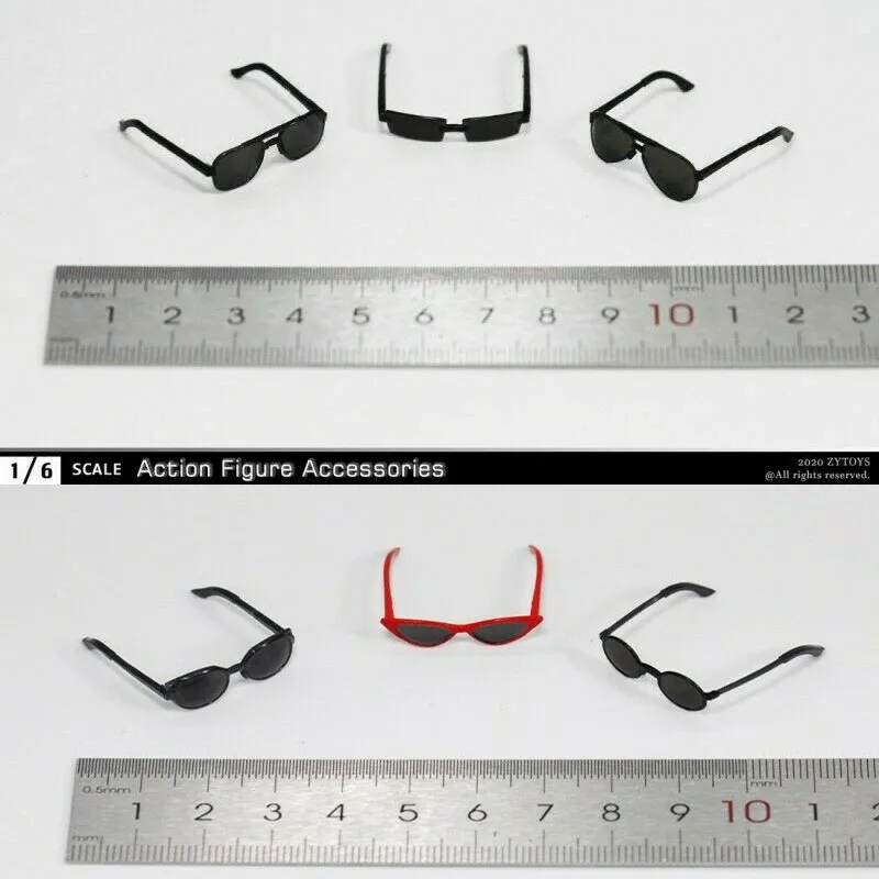 

1:6 Scale ZY3016 3Pcs Sunglasses ABS For 12" Female/Male Action Figure Accessories