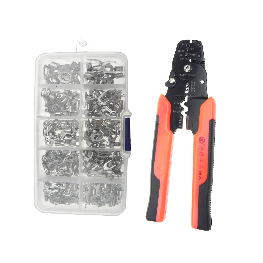 

Mini Electric Terminal Crimping Pliers Multi-Function Wire Stripping Cutting Hand Crimping Tool with Multiple Connector Kits