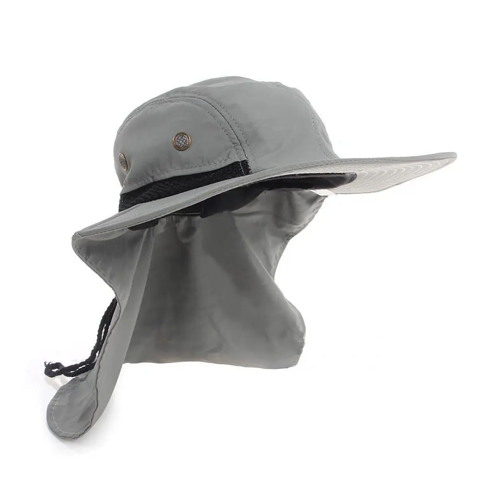 Summer Hot New Function Neck Flap Boonie Hat Fishing Hiking Safari Outdoor Sun Brim Bucket Bush Cap Casual Style