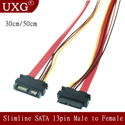 Whole Sale Slimline SATA 13pin Male To SATA 13pin 7pin + 6 Pin Female Extension Cable For SATA Slim DVD RW Drive Laptops