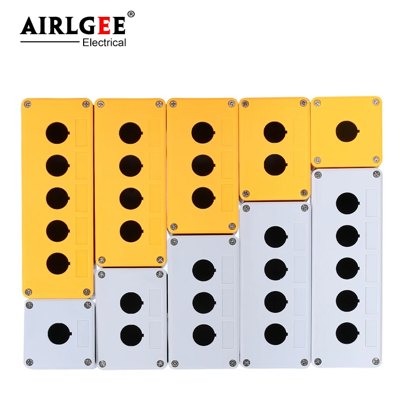 High quality 22mm installation button switch control box button box waterproof and dustproof yellow white 12345 hole BX2