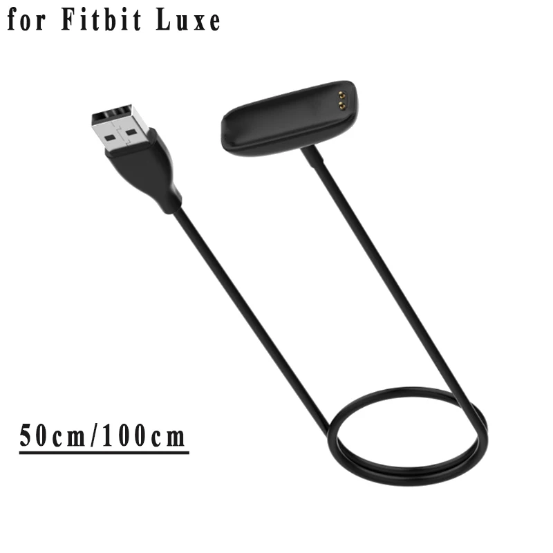 Сменное Зарядное устройство USB 50 см/1 м для умного браслета Fitbit Luxe, USB-адаптер, умные аксессуары, Магнитный зарядный кабель