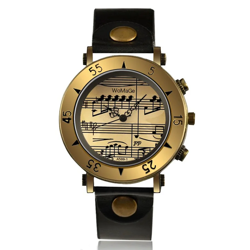 

Fashion Womage Women Watches Casual Women Watches Music Symbol Watch Leather Women Watch bayan kol saati mujer relogio feminino