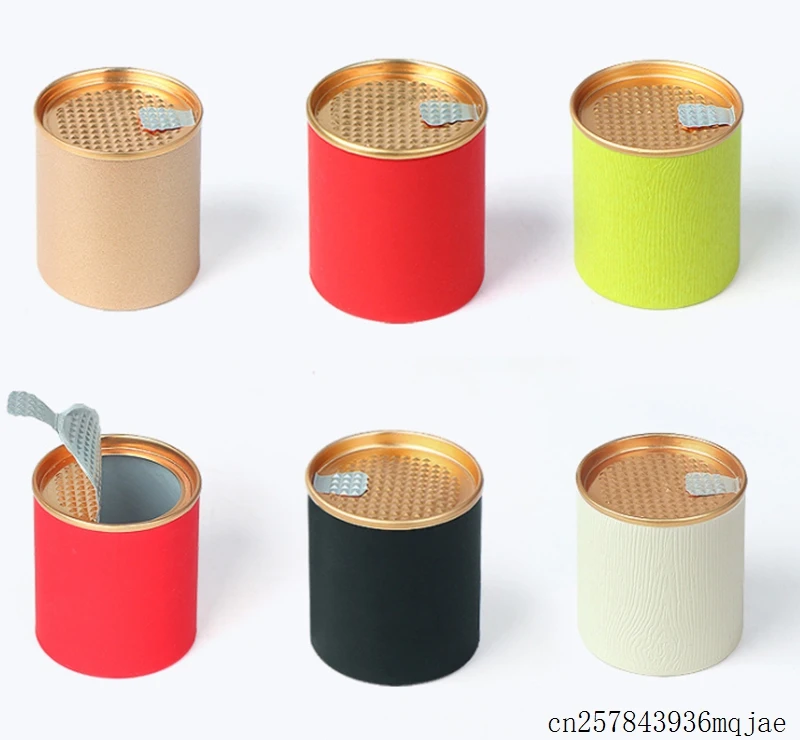 

100 pcs Round Paper Can Paper Tube Disposable Tea Pot Packaging Spot without Pattern Round Candy Food Storage Boxes